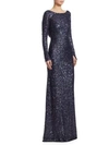 NAEEM KHAN Irredescent Sequined Gown