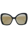 Elie Saab Trim Detail Oversized Sunglasses In Black