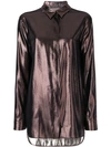 ALBERTA FERRETTI REFLECTIVE CONCEALED BUTTON SHIRT,A0209012912820128