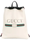 GUCCI LOGO PRINT DRAWSTRING BACKPACK,5166390GCBT12797554