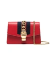 GUCCI RED SYLVIE MINI LEATHER CHAIN BAG,494646CWLSG12478335