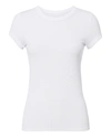 ENZA COSTA Cap Sleeve Rib White T-Shirt,SRS019 CAP SLV WHT