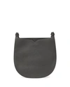 Valextra Mini Hobo Weekend Leather Shoulder Bag In Dark Gray