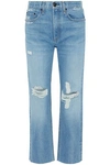 RAG & BONE RAG & BONE WOMAN CROPPED DISTRESSED MID-RISE KICK-FLARE JEANS MID DENIM,3074457345618604729