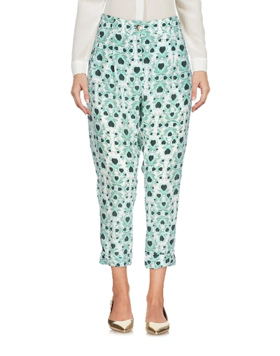 Pinko Cropped Trousers & Culottes In Light Green