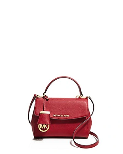 Michael Michael Kors Ava Extra Small Saffiano Leather Cross Body Bag In  Cherry