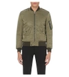 Saint Laurent Olive Green Bomber Jacket In Khaki