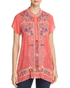 JOHNNY WAS MIKONES EMBROIDERED TUNIC TOP,C24318-3