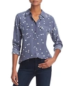 Equipment Slim Signature Printed Washed-silk Shirt In Bluestone