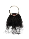 VALENTINO GARAVANI Bebop Ostrich Feather Clutch