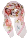 DOLCE & GABBANA FLORAL BUTTERFLY LOCKED SCARF,10554126