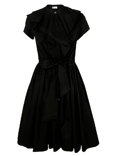 Lanvin Draped Black Cotton Dress
