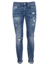 DONDUP DISTRESSED SKINNY STRETCH JEANS,10554085