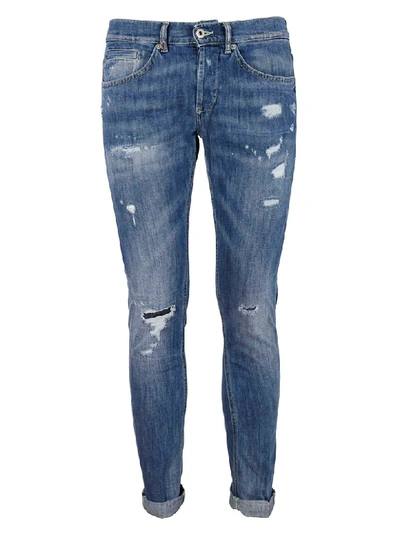 Dondup Distressed Skinny Stretch Jeans In Blue