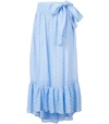 LISA MARIE FERNANDEZ Blue/White Nicole Cotton-Voile Maxi Skirt,LISA37P87
