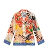 GUCCI Multicolor Tropical Bird Silk Pajama Shirt,GUC37P700