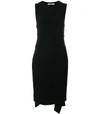 Givenchy Cutout Crepe-paneled Stretch-cady Midi Dress In Black