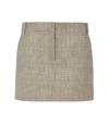 TIBI Mustard Multi Cooper Menswear Mini Skirt,210000025234