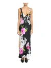 OFF-WHITE FLORAL SILK SLEEP DRESS,10554600