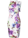 BLACK HALO FLORAL PRINT FITTED DRESS,228209412835354