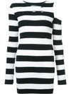 AMIRI AMIRI DISTRESSED STRIPED DRESS - BLACK,WDLSNRIBBLW12783048