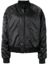 D.GNAK BY KANG.D D.GNAK SHEEN BOMBER JACKET - BLACK,D870412819424