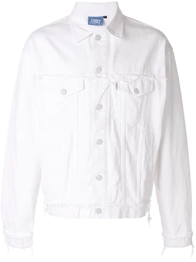 Andrea Crews Classic Denim Jacket In White