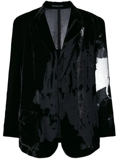 Yohji Yamamoto Oversized Velvet Jacket In 221 Black
