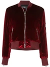 AMIRI velvet bomber jacket,WOBOMVELRED12783092