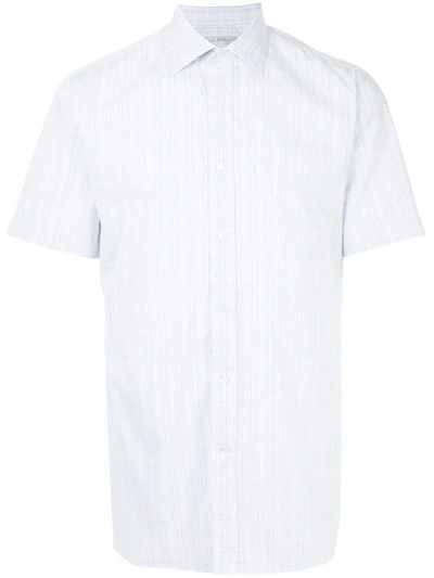 Gieves & Hawkes Short Sleeve Checked Shirt In White