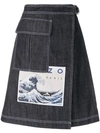KENZO Hokusai Wave denim skirt,F851JU2416EP12827965
