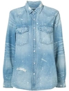 AMIRI paint splattered denim shirt,WWLSBPNTINM12783115