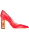 MOSCHINO LOGO HEEL PUMPS,MA10099C15MB012811364