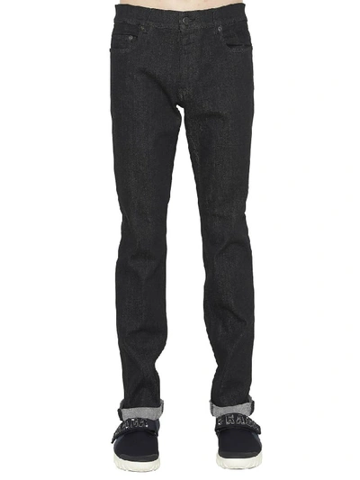 Prada Slim-leg Turn-up Cuff Wool-blend Trousers In Black