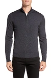John Smedley 'tapton' Quarter Zip Merino Wool Sweater In Charcoal