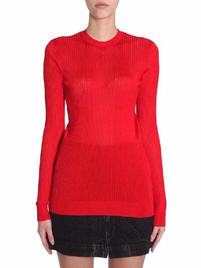 Givenchy Logo Detail Viscose Knit Top In Rosso