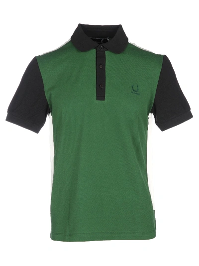 Fred Perry Raf Simons Polo Tape Spalle In Tartan Green