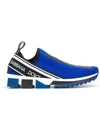 Dolce & Gabbana Men's Sorrento Logo-stripe Sock Sneakers In Blue,black