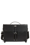 TED BAKER MUNCH LEATHER SATCHEL BRIEFCASE - BLACK,XH8M-XB31-MUNCH