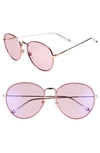 GIVENCHY 60MM ROUND METAL SUNGLASSES - GOLD/ PINK,GV7089S