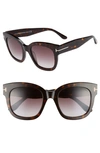 Tom Ford Beatrix-02 Ft0613 52t In Dark Havana/ Gradient Bordeaux