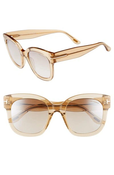 Tom Ford Women's Beatrix Square Sunglasses, 58mm In Shiny Light Brown Gradient