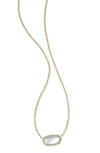 Kendra Scott Elisa Birthstone Crystal Necklace In March/light Blue Illusion/gold