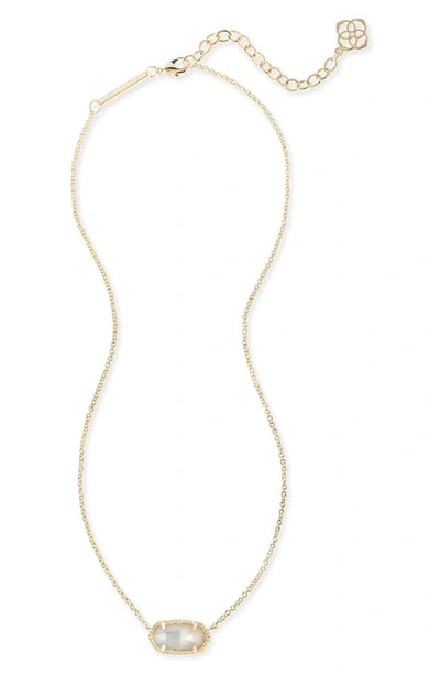 Kendra Scott 14k Gold Plated Elisa Pendant Necklace In Ivory Mother Of Pearl