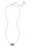 Kendra Scott Elisa Birthstone Crystal Necklace In May/ Emerald Cats Eye/gold