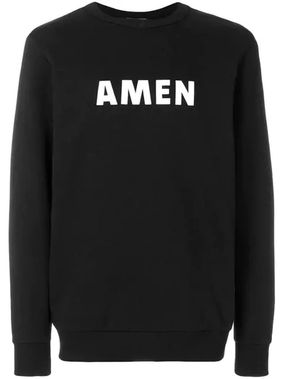 Amen Logo Cotton Sweatshirt In Nero