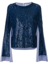 AVIU SEQUINNED TULLE AND POPLIN PULLOVER,CEP52712846542