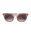 THIERRY LASRY Gold Printed Square Sunglasses,1762868341061765283