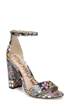 Sam Edelman Yaro Ankle Strap Sandal In Retro Floral Print Fabric