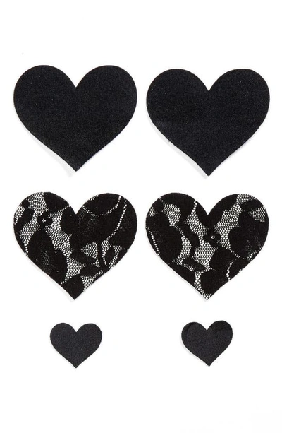 Bristols Six Nippies By  Heart Nipple Covers In Black